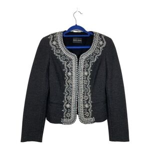 Rena Lange Wool Embroidered Beaded Jacket